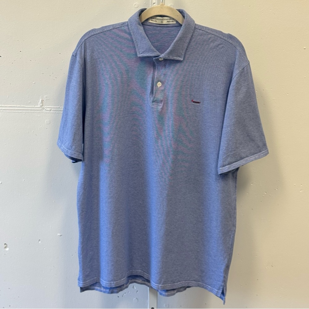 Holderness & Bourne The Hunter Shirt Cobalt Striped Pima Cotton Blend Blue XL‎